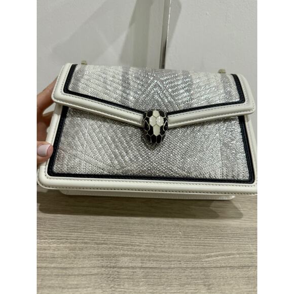 NWT Bvlgari Diamond Blast Leather Serpenti Shoulder Bag w/ Crossbody Chain Strap - Picture 9 of 16